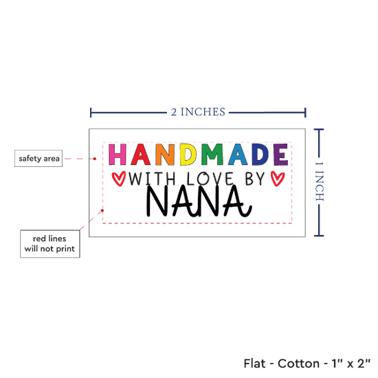 PPLR_HIDDEN_PRODUCT Rainbow Handmade with Love (2"x1"-Cotton)