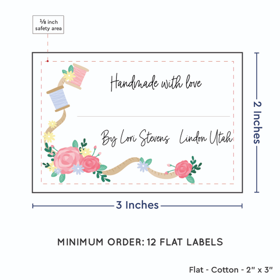 PPLR_HIDDEN_PRODUCT Thread and Flowers with Fill in Blanks (2"x3" Cotton - 12 labels/set)
