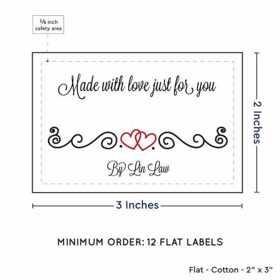 PPLR_HIDDEN_PRODUCT Double Heart Quote (2"x3" Cotton - 12 labels/set)