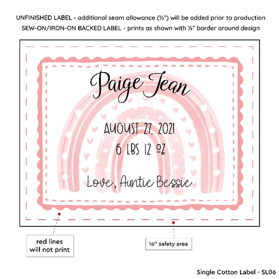 PPLR_HIDDEN_PRODUCT Pink Rainbow Baby Label