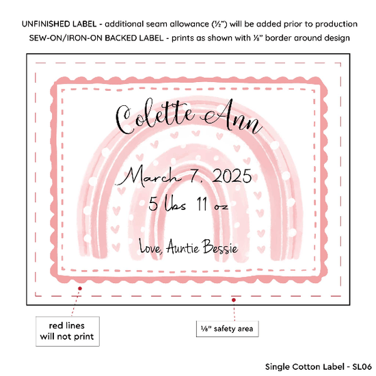 PPLR_HIDDEN_PRODUCT Pink Rainbow Baby Label