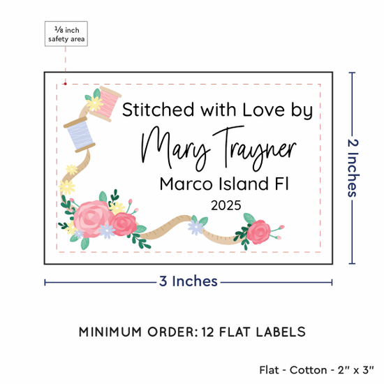 PPLR_HIDDEN_PRODUCT Thread and Flowers (2"x3" Cotton - 12 labels/set)