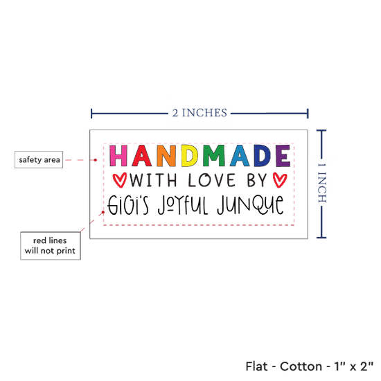 PPLR_HIDDEN_PRODUCT Rainbow Handmade with Love (2"x1"-Cotton)