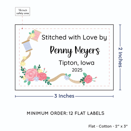 PPLR_HIDDEN_PRODUCT Thread and Flowers (2"x3" Cotton - 12 labels/set)