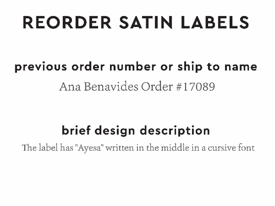 PPLR_HIDDEN_PRODUCT Reorder Previous Label Design - SATIN
