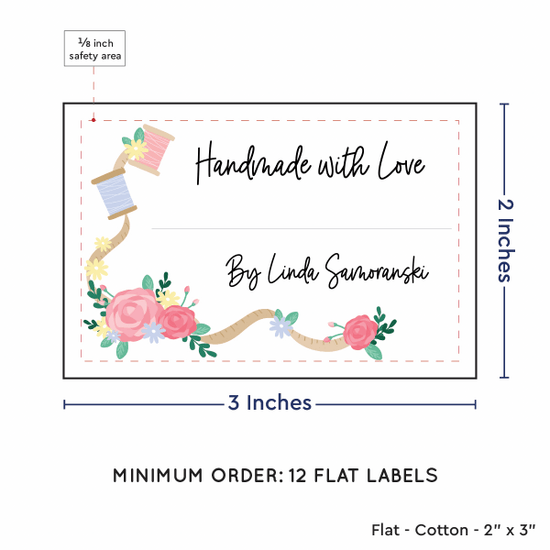 PPLR_HIDDEN_PRODUCT Thread and Flowers with Fill in Blanks (2"x3" Cotton - 12 labels/set)