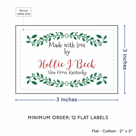 PPLR_HIDDEN_PRODUCT Holly Frame (2"x3" Cotton - 12 labels/set)