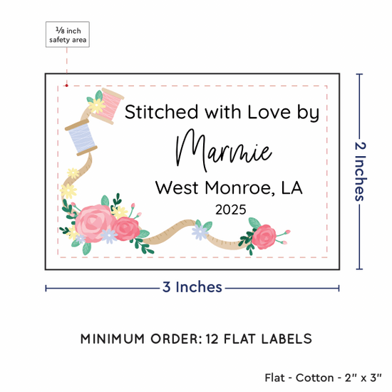 PPLR_HIDDEN_PRODUCT Thread and Flowers (2"x3" Cotton - 12 labels/set)