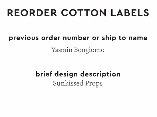 PPLR_HIDDEN_PRODUCT Reorder Previous Label Design - COTTON