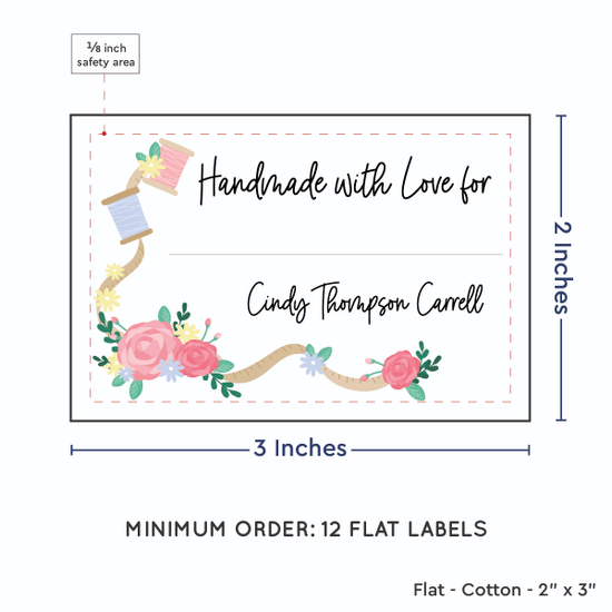 PPLR_HIDDEN_PRODUCT Thread and Flowers with Fill in Blanks (2"x3" Cotton - 12 labels/set)