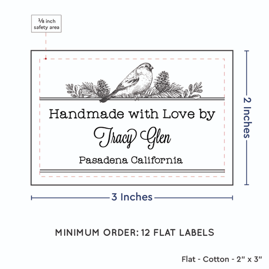 PPLR_HIDDEN_PRODUCT Winter Bird (2"x3" Cotton - 12 labels/set)