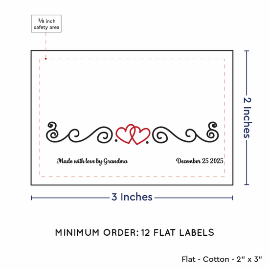 PPLR_HIDDEN_PRODUCT Double Heart Quote (2"x3" Cotton - 12 labels/set)