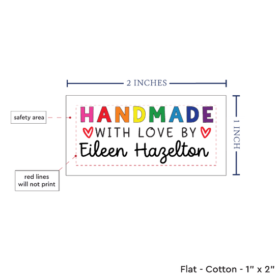 PPLR_HIDDEN_PRODUCT Rainbow Handmade with Love (2"x1"-Cotton)