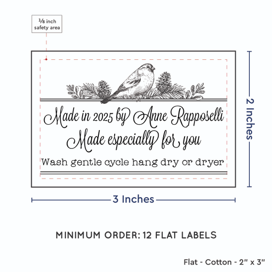 PPLR_HIDDEN_PRODUCT Winter Bird (2"x3" Cotton - 12 labels/set)