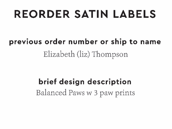 PPLR_HIDDEN_PRODUCT Reorder Previous Label Design - SATIN