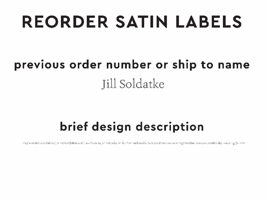 PPLR_HIDDEN_PRODUCT Reorder Previous Label Design - SATIN