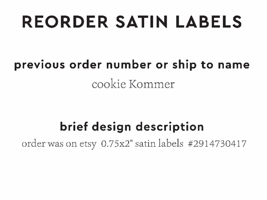 PPLR_HIDDEN_PRODUCT Reorder Previous Label Design - SATIN