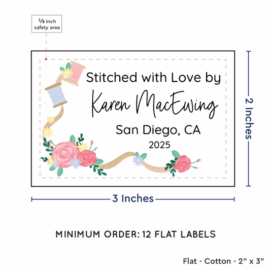 PPLR_HIDDEN_PRODUCT Thread and Flowers (2"x3" Cotton - 12 labels/set)