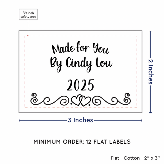 PPLR_HIDDEN_PRODUCT Double Heart Border (2"x3" Cotton - 12 labels/set)