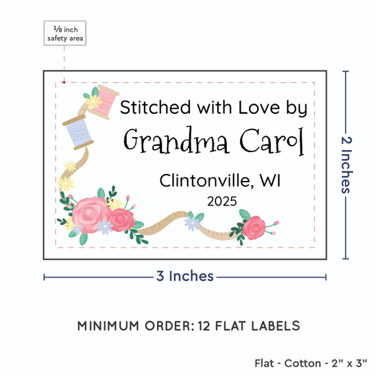 PPLR_HIDDEN_PRODUCT Thread and Flowers (2"x3" Cotton - 12 labels/set)