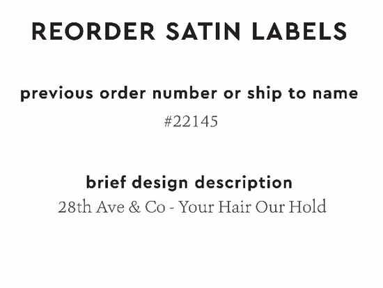 PPLR_HIDDEN_PRODUCT Reorder Previous Label Design - SATIN