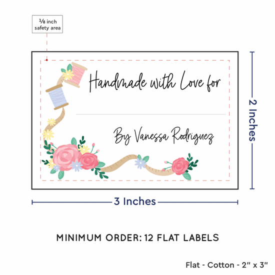 PPLR_HIDDEN_PRODUCT Thread and Flowers with Fill in Blanks (2"x3" Cotton - 12 labels/set)