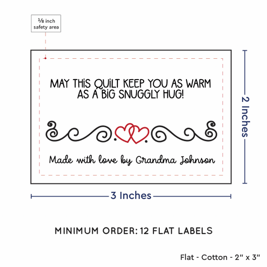 PPLR_HIDDEN_PRODUCT Double Heart Quote (2"x3" Cotton - 12 labels/set)