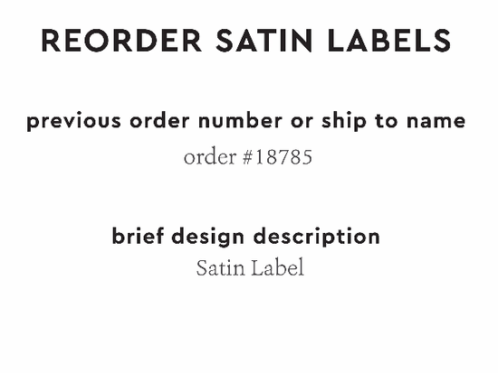 PPLR_HIDDEN_PRODUCT Reorder Previous Label Design - SATIN