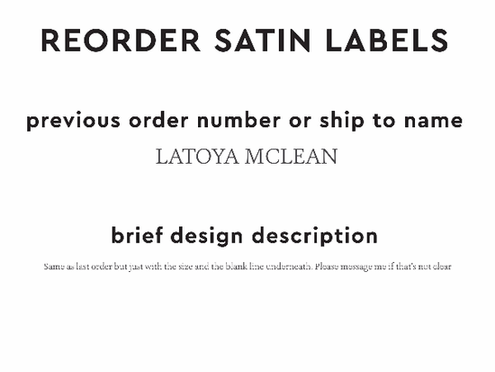 PPLR_HIDDEN_PRODUCT Reorder Previous Label Design - SATIN