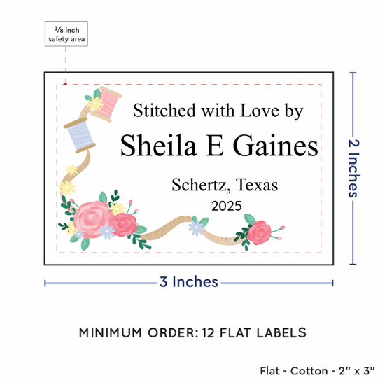 PPLR_HIDDEN_PRODUCT Thread and Flowers (2"x3" Cotton - 12 labels/set)