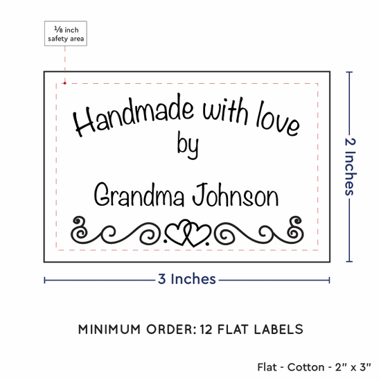 PPLR_HIDDEN_PRODUCT Double Heart Border (2"x3" Cotton - 12 labels/set)