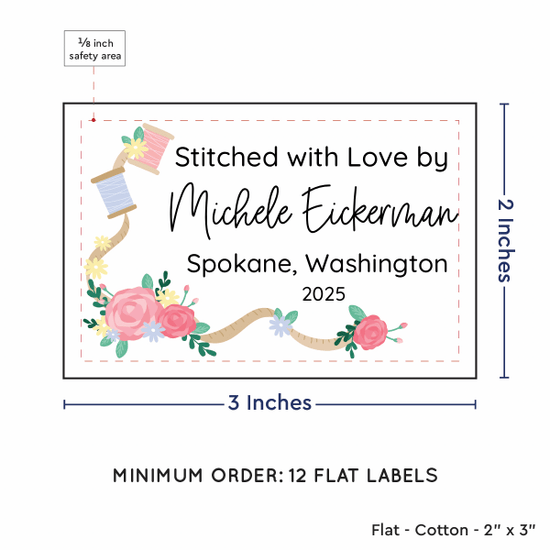 PPLR_HIDDEN_PRODUCT Thread and Flowers (2"x3" Cotton - 12 labels/set)