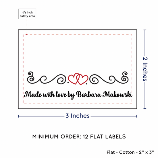 PPLR_HIDDEN_PRODUCT Double Heart Quote (2"x3" Cotton - 12 labels/set)