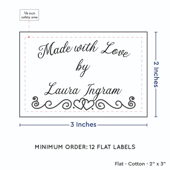 PPLR_HIDDEN_PRODUCT Double Heart Border (2"x3" Cotton - 12 labels/set)
