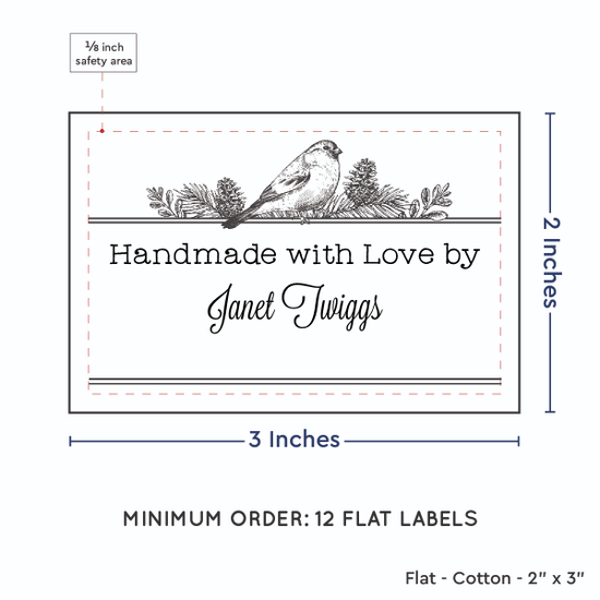 PPLR_HIDDEN_PRODUCT Winter Bird (2"x3" Cotton - 12 labels/set)
