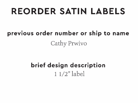 PPLR_HIDDEN_PRODUCT Reorder Previous Label Design - SATIN