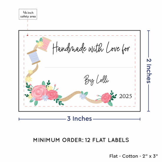 PPLR_HIDDEN_PRODUCT Thread and Flowers with Fill in Blanks (2"x3" Cotton - 12 labels/set)