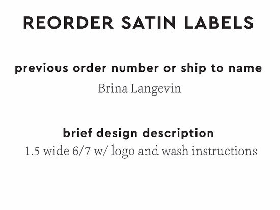 PPLR_HIDDEN_PRODUCT Reorder Previous Label Design - SATIN