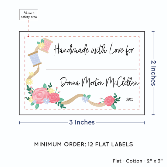 PPLR_HIDDEN_PRODUCT Thread and Flowers with Fill in Blanks (2"x3" Cotton - 12 labels/set)