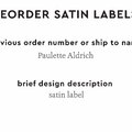 PPLR_HIDDEN_PRODUCT Reorder Previous Label Design - SATIN