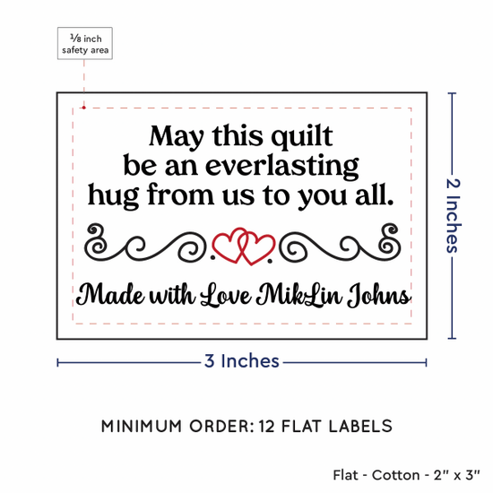 PPLR_HIDDEN_PRODUCT Double Heart Quote (2"x3" Cotton - 12 labels/set)