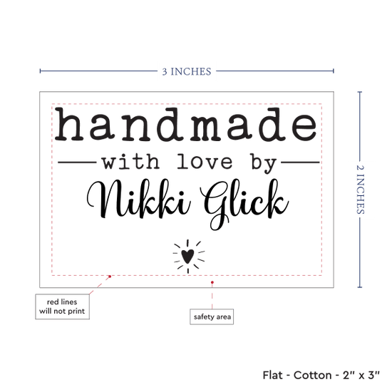 PPLR_HIDDEN_PRODUCT Modern Blanket Label with Heart (2"x3"-Cotton)