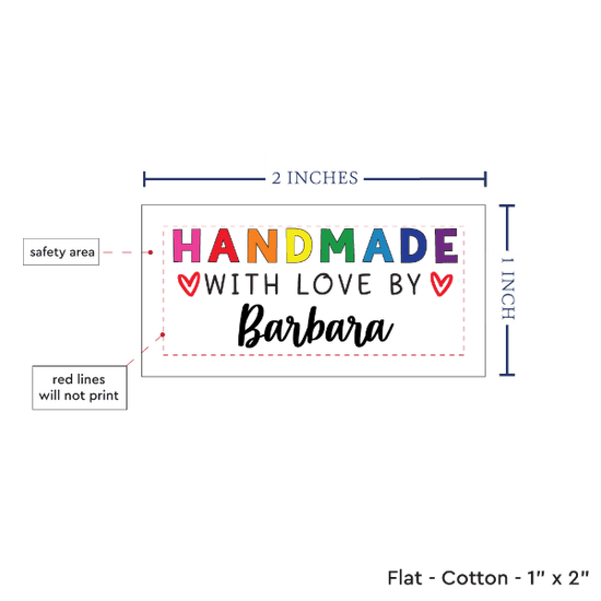 PPLR_HIDDEN_PRODUCT Rainbow Handmade with Love (2"x1"-Cotton)