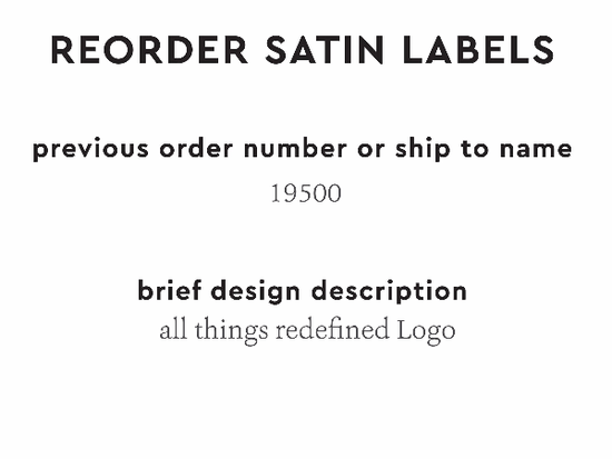 PPLR_HIDDEN_PRODUCT Reorder Previous Label Design - SATIN