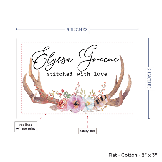 PPLR_HIDDEN_PRODUCT Boho Antlers and Flowers (2"x3"-Cotton)