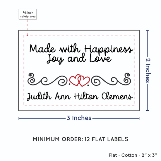 PPLR_HIDDEN_PRODUCT Double Heart Quote (2"x3" Cotton - 12 labels/set)