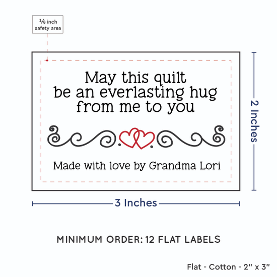 PPLR_HIDDEN_PRODUCT Double Heart Quote (2"x3" Cotton - 12 labels/set)