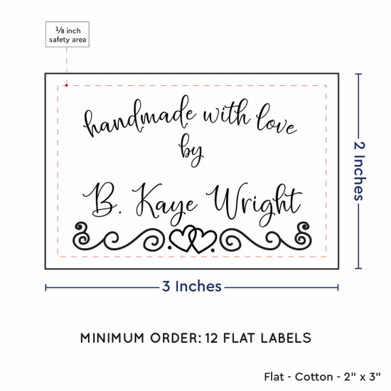 PPLR_HIDDEN_PRODUCT Double Heart Border (2"x3" Cotton - 12 labels/set)