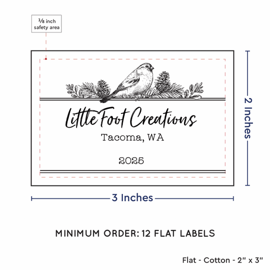 PPLR_HIDDEN_PRODUCT Winter Bird (2"x3" Cotton - 12 labels/set)
