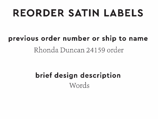 PPLR_HIDDEN_PRODUCT Reorder Previous Label Design - SATIN
